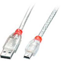 LINDY USB-kabel USB 2.0 USB-A stekker, USB-mini-B stekker 5.00 m Transparant 41785 - thumbnail