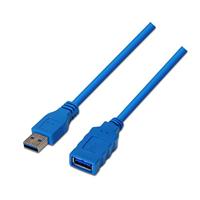 AISENS A105-0045 - USB-kabel (1 m, USB A, USB A, 3.0 3.1 Gen 1), 5000 Mbit/s, blauw)