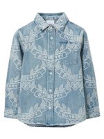 Burberry Kids chemise en jean à imprimé Oak Leaf Crest - Bleu