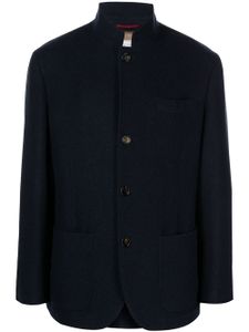 Brunello Cucinelli manteau en cachemire à col montant - Bleu