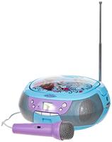 ekids FR-430 Disney Frozen CD-speler met microfoon voor kinderen draagbaar Anna en Elsa blauw