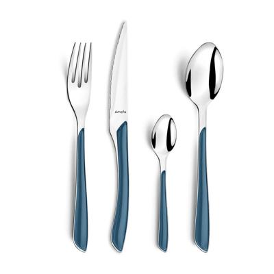 Bestekset Eclat - Amefa - zilver/blauw - 16 delig - 4 persoons Bestekset Eclat - Amefa - zilver/blauw - 16 delig - 4 persoons