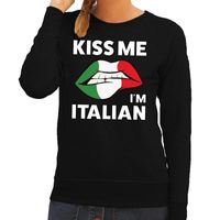 Kiss me I am Italian sweater zwart dames - thumbnail