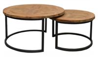 Brix Salontafel Lou rond, set van 2 stuks - Hout