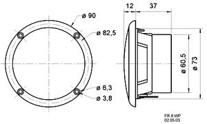 Visaton FR 8 WP - 8 Ohm 3.3 inch 8 cm Breedband-luidspreker 15 W 8 Ω Wit Zeewaterbestendig, Luidspreker voor buiten