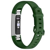 By Qubix - Compatible met Fitbit Alta HR siliconen bandje met gesp - Maat: Large - Army groen - Compatible fitbit bandje