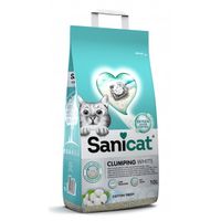 Sanicat Clumping White Cotton Fresh kattenbakvulling 10 liter - thumbnail