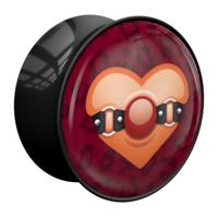 Double Flared Plug met Heart "Erotica" Design Acryl Tunnels & Plugs - thumbnail