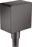 hansgrohe FixFit muuraansluitbocht Square met terugslagklep Brushed Black Chrome, 26455340