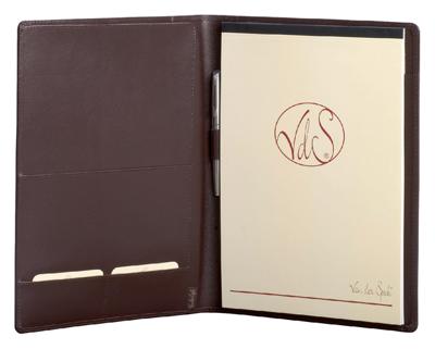 Schrijfmap van der Spek 393 A4 licht generfd leer bruin