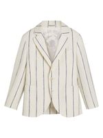 Brunello Cucinelli Kids blazer rayé à simple boutonnage - Blanc