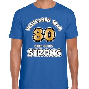 Bellatio Decorations Verkleed shirt voor heren - veteranen - blauw - verjaardag - 80 jaar 2XL  -