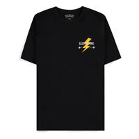 Pokemon T-Shirt Black Pikachu Electrifying Line-art Size L - thumbnail