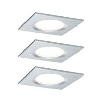 Paulmann LED-inbouwlamp voor badkamer Set van 3 stuks 18 W Aluminium (gedraaid) - thumbnail