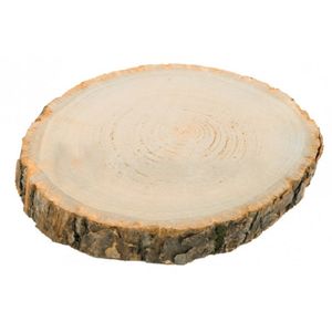 Chaks Decoratie boomschijf met schors - hout - D30 x H2 cm - rond   -