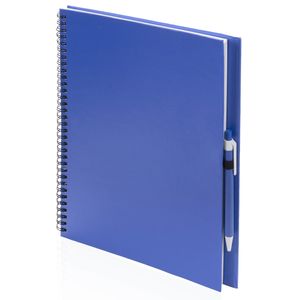 Schetsboek/tekenboek blauw A4 formaat 80 vellen inclusief pen