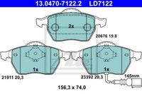 Remmenset, remschijf ATE, Remschijftype: Geventileerd: , Inbouwplaats: Vooras, u.a. für VW, Audi, Seat, Skoda