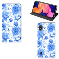 Smart Cover voor Samsung Galaxy A10 Flowers Blue - thumbnail