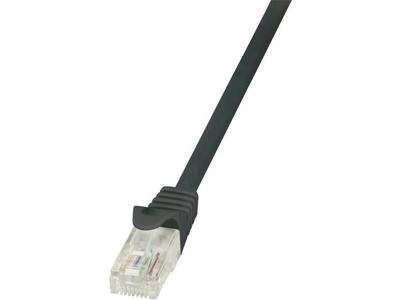 LogiLink CP1023U RJ45 Netwerkkabel, patchkabel CAT 5e U/UTP 0.50 m Zwart Snagless 1 stuk(s)