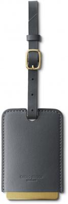 Georg Jensen bagagelabel Shades 7 x 11,2 cm leer grijs