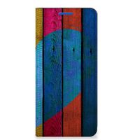 OPPO Reno6 5G Book Wallet Case Wood Heart - Cadeau voor je Vriend - thumbnail