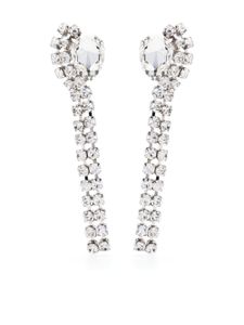 Alessandra Rich boucles d'oreilles serties de cristaux - Argent