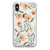 Peachy flowers: iPhone X Transparant Hoesje - thumbnail