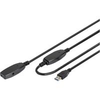 Digitus USB-kabel USB 3.2 Gen1 (USB 3.0 / USB 3.1 Gen1) USB-A stekker, USB-A bus 20.00 m Zwart Afgeschermd, Afgeschermd (dubbel) DA-73107 - thumbnail