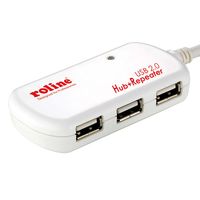 ROLINE USB 2.0 4-Poorts Hub met repeater, 12 m - thumbnail