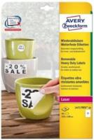 AVERY Zweckform L4717REV-20 weerbestendige folie-etiketten, verwijderbaar (210 x 148 mm op DIN A4, zelfklevend, bedrukbare outdoor kleeffolie) 40 stickers op 20 vellen wit