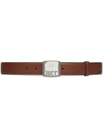 Gucci logo-plaque leather belt - Marron