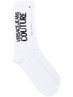 Versace Jeans Couture chaussettes en maille intarsia - Blanc