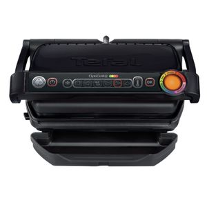 Tefal GC7128 OptiGrill+ Schwarz Contactgrill Elektrisch, Tafel Grillfunctie, Anti-aanbaklaag, Controlelampje Zwart