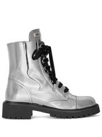 Alexandre Vauthier bottines lacées à effet métallisé - Argent - thumbnail