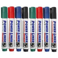 Whiteboard markers/stiften Power Liners - 2x - in 4 kleuren - punt van 4 mm - thumbnail