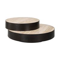 Richmond Salontafel Avalon 2-laags,100cm - Zwart - Rond - thumbnail