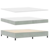 vidaXL Boxspring Bed met Matras & Bank Licht Grijs 200x200 cm Fluweel