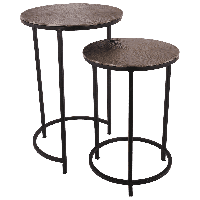 Set van 2 bijzettafels Helsingborg 31350 vintage brons