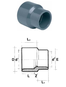 Eco-Line PVC Verloopsok - 40 mm x 32 mm