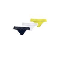 Tommy Hilfiger string (set van 3) donkerblauw/wit/geel