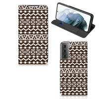 Samsung Galaxy S21 FE Hoesje met Magneet Aztec Brown - thumbnail