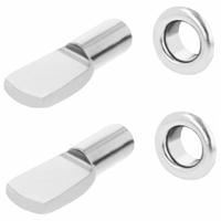 AMIG Kastplankdragers/steunen - 16x stuks - metaal - zilver - D5 x L20 mm