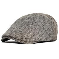 Voor heren Platte pet Damesbaret Ascot-hoed Krantenverkoper hoed Bruin Beige Liinavaatteet Modieus Casual Straat Dagelijks Effen Verstelbaar Zonbescherming Ademend Lightinthebox