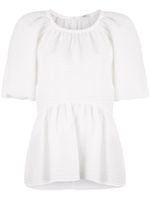 Goen.J blouse péplum à manches courtes - Blanc