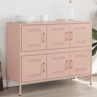 Dressoir 100,5x39x79 cm koudgewalst staal roze