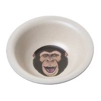 Set van 4x stuks bamboe ontbijtkommetjes chimpansee voor kinderen 15 cm - thumbnail