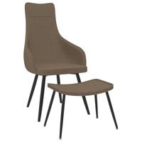 vidaXL Fauteuil met voetenbank stof taupe