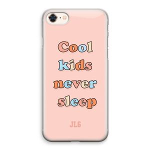 Cool Kids Never Sleep: iPhone 8 Transparant Hoesje