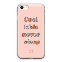 Cool Kids Never Sleep: iPhone 8 Transparant Hoesje - thumbnail