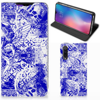 Mobiel BookCase Xiaomi Mi 9 Angel Skull Blauw - thumbnail